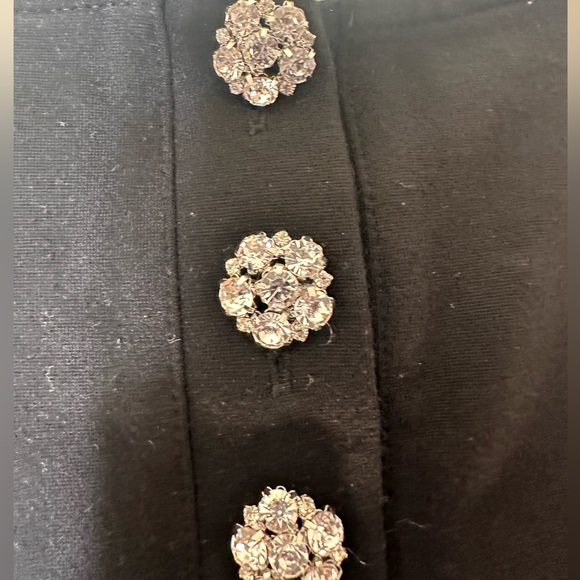 J.Crew Jeweled button back ponte black sleeve blouse size XXL - Picture 6 of 10